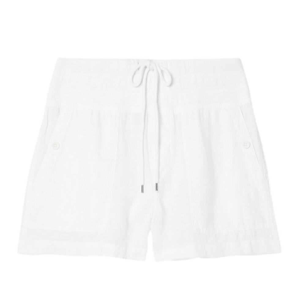 James Perse Jersey Trimmed White Drawstring Shorts Size 3